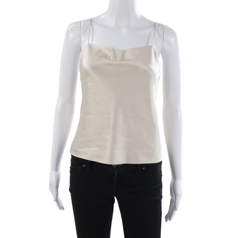 Alice + Olivia Women Camisole Beige Silk Square Neck Sleeveless Size XS